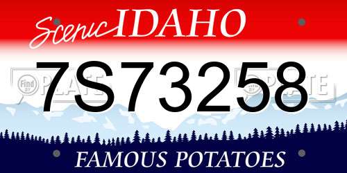 7S73258 Idaho License Plate