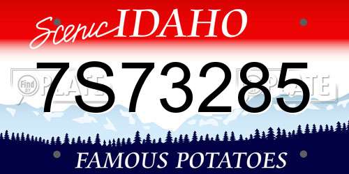 7S73285 Idaho License Plate