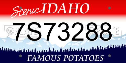 7S73288 Idaho License Plate