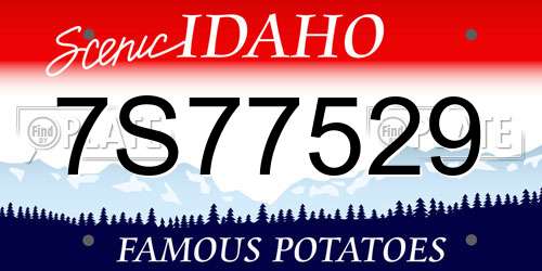 7S77529 Idaho License Plate