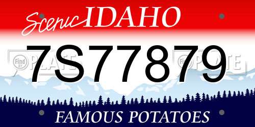 7S77879 Idaho License Plate
