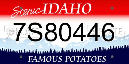 7S80446 Idaho License Plate