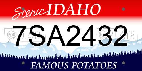 7SA2432 Idaho License Plate