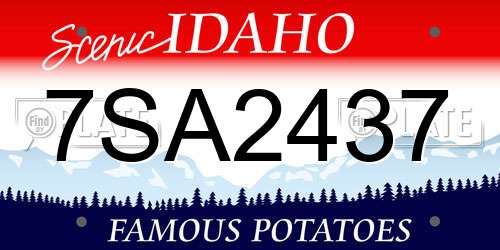 7SA2437 Idaho License Plate