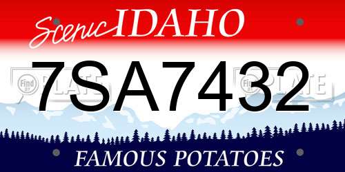7SA7432 Idaho License Plate