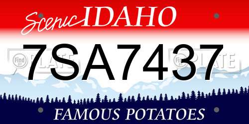 7SA7437 Idaho License Plate