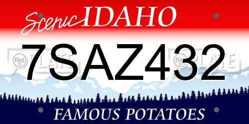 7SAZ432 Idaho License Plate