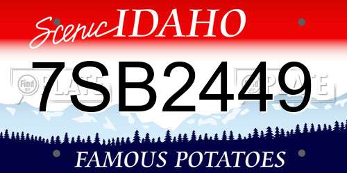 7SB2449 Idaho License Plate