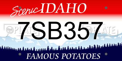 7SB357 Idaho License Plate