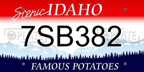 7SB382 Idaho License Plate