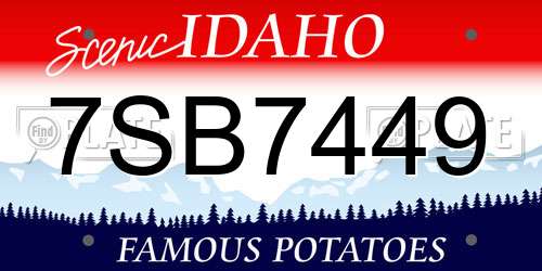 7SB7449 Idaho License Plate