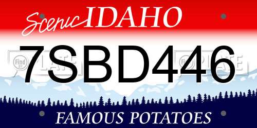 7SBD446 Idaho License Plate