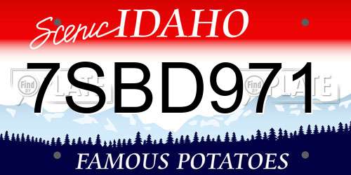 7SBD971 Idaho License Plate