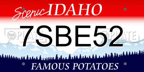 7SBE52 Idaho License Plate