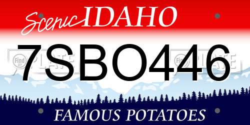 7SBO446 Idaho License Plate