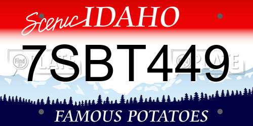 7SBT449 Idaho License Plate