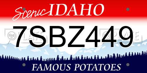 7SBZ449 Idaho License Plate