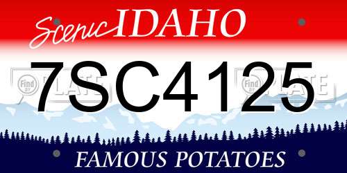 7SC4125 Idaho License Plate