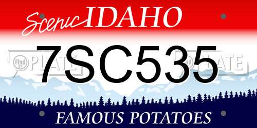 7SC535 Idaho License Plate