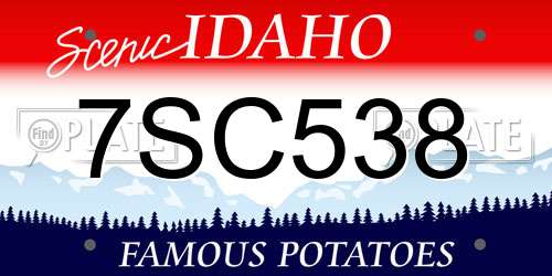 7SC538 Idaho License Plate