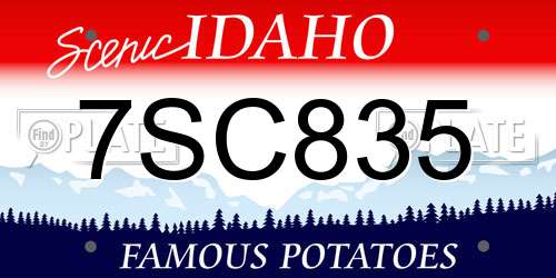7SC835 Idaho License Plate