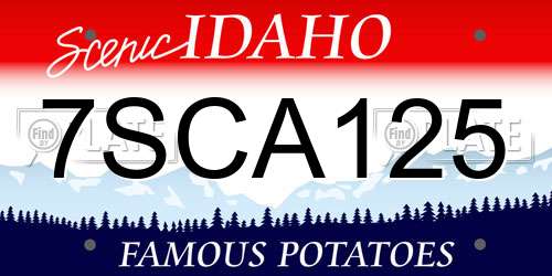 7SCA125 Idaho License Plate
