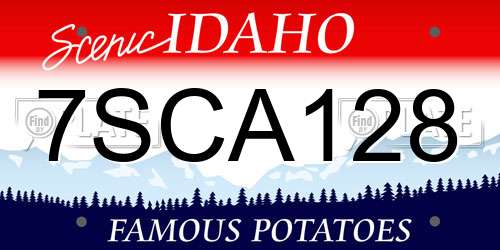 7SCA128 Idaho License Plate
