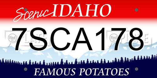 7SCA178 Idaho License Plate