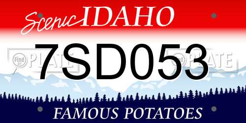 7SD053 Idaho License Plate