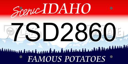 7SD2860 Idaho License Plate