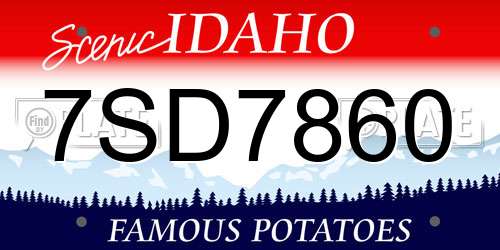 7SD7860 Idaho License Plate