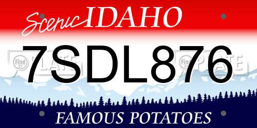 7SDL876 Idaho License Plate