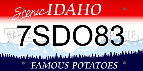 7SDO83 Idaho License Plate