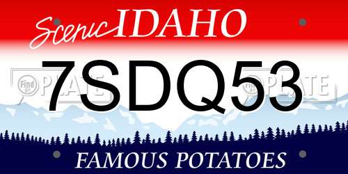 7SDQ53 Idaho License Plate