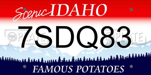 7SDQ83 Idaho License Plate