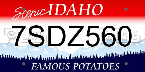 7SDZ560 Idaho License Plate