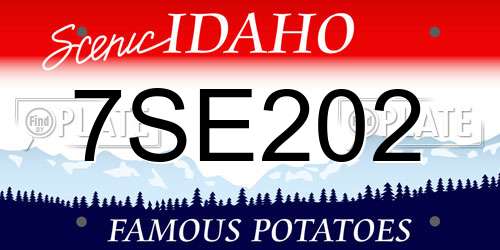 7SE202 Idaho License Plate