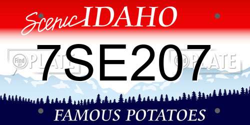 7SE207 Idaho License Plate