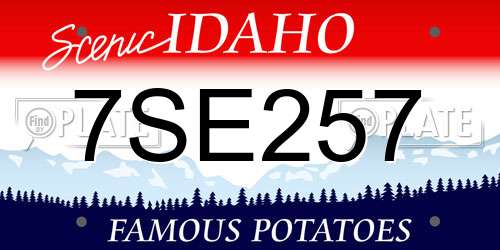 7SE257 Idaho License Plate