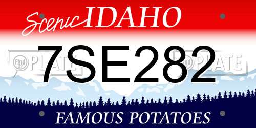 7SE282 Idaho License Plate