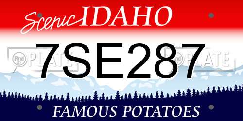 7SE287 Idaho License Plate