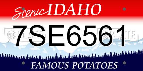 7SE6561 Idaho License Plate