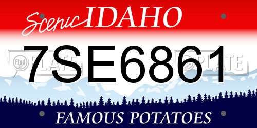 7SE6861 Idaho License Plate