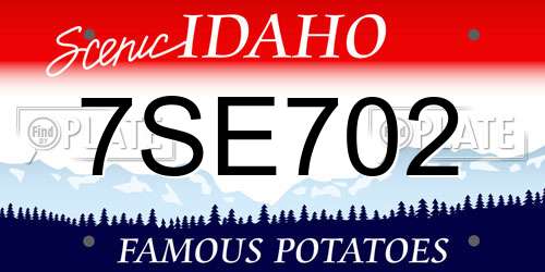 7SE702 Idaho License Plate