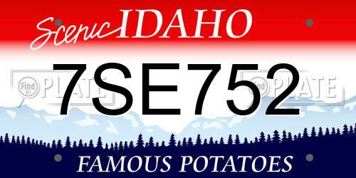 7SE752 Idaho License Plate