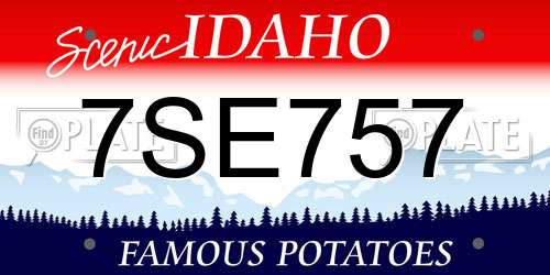 7SE757 Idaho License Plate