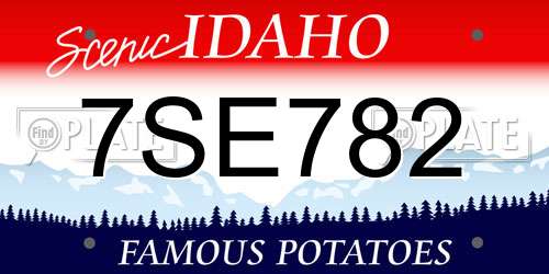 7SE782 Idaho License Plate