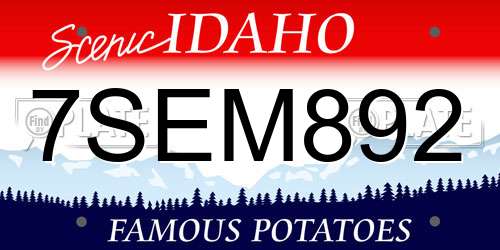 7SEM892 Idaho License Plate