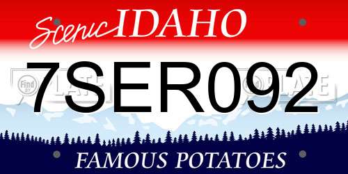 7SER092 Idaho License Plate