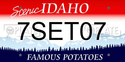 7SET07 Idaho License Plate